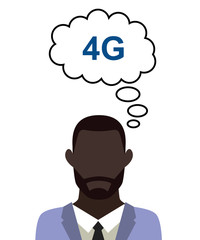 Poster - Mann überlegt - 4G