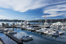 The Marina Porto Montenegro, Bay Of Kotor, Adriatic Sea, Yachts In The Port.