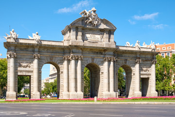 Poster - The Puerta de Alcala or Alcala Gate in Madrid, a symbol of the city