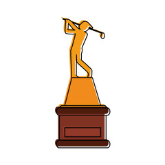 Sticker - Golf trophy cup icon vector illustration graphic design