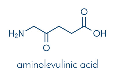 Canvas Print - d-aminolevulinic acid (ALA) drug molecule. Used in diagnosis and treatment (photodynamic therapy) of cancer. Skeletal formula.