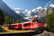 Leinwandbild Motiv switzerland train at moteratsch glacier Bernina