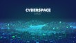 Cyberspace game city. Internet of Things. Futuristic technology background