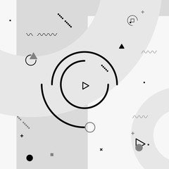 Wall Mural - motion graphics elements. black and white composition. vector illustration background. geometric fig
