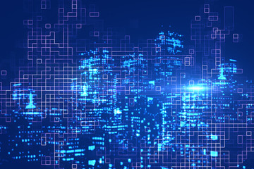 Wall Mural - digital city background