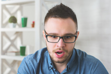 Wall Mural - Surprised businessman portrait