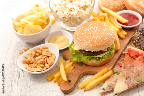 assorted fast food,junk food © M.studio
