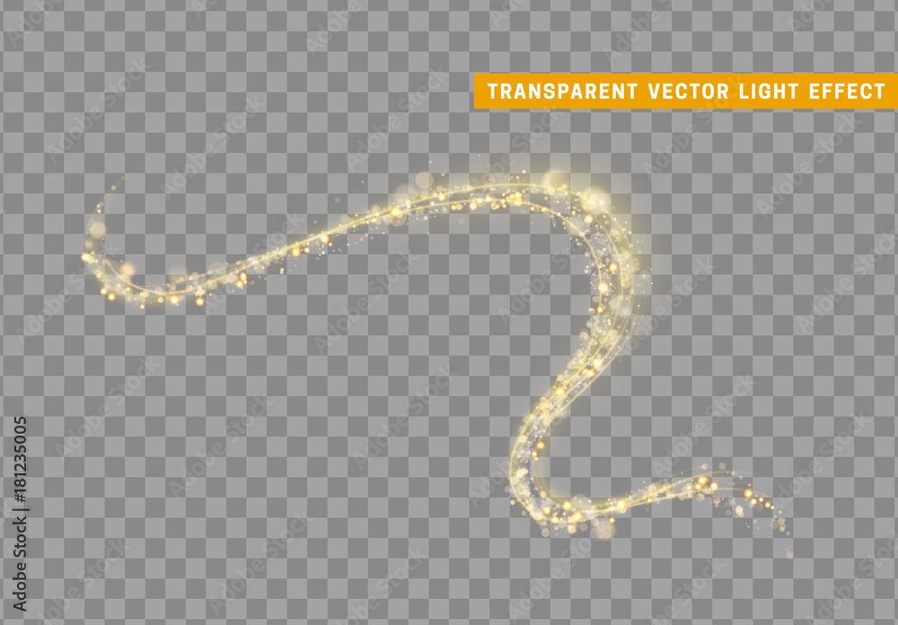 Vector de Stock Magic light effect. Stardust golden glitter. Sparkle ...
