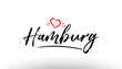 hamburg europe european city name love heart tourism logo icon design
