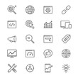 Search engine optimization thin icons