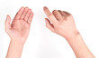 © 우석 KIM - Hand touching on white background