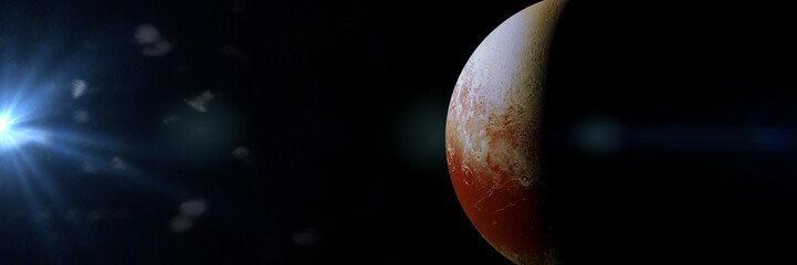 Wall Mural - dwarf planet pluto lit by the distant sun