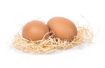 Eggs isolated on white background