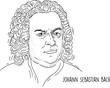 Johann Sebastian Bach Line art Portait Basic RGB
