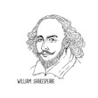 William Shakespeare line art portait Basic RGB