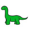 Fototapeta Dinusie - langhals hals lang süß niedlich klein kinder groß comic cartoon dinosaurier saurier dino