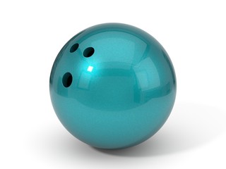 bowling ball painted with car paint. 3d illustration