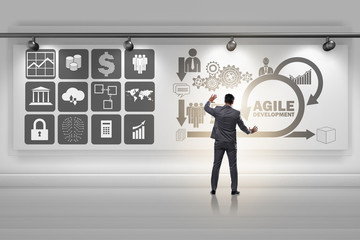 businessman in agile software development concept