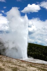 Geyser erupting