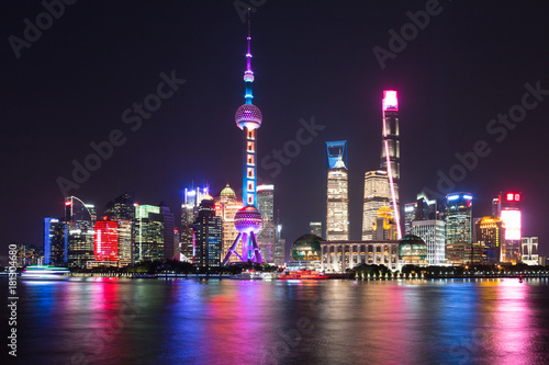 Zdjęcie XXL Scena nocy Shanghai Pudong