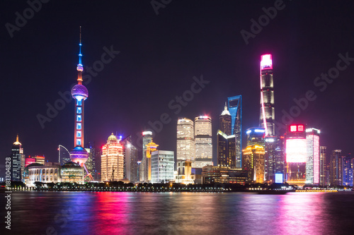 Zdjęcie XXL Scena nocy Shanghai Pudong