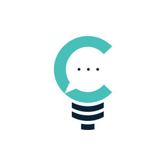 letter C chat logo bulb