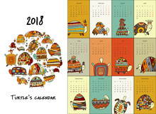 Funny Turtles, Calendar 2018 Design