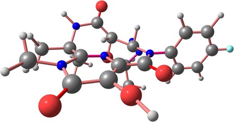 Poster - Raltegravir molecular structure isolated on white