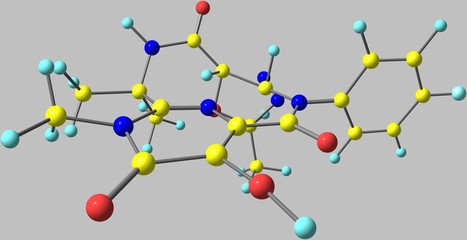 Poster - Raltegravir molecular structure isolated on grey