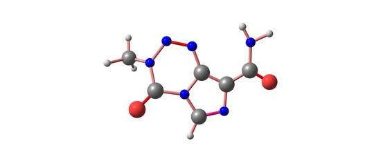 Poster - Temozolomide molecular structure isolated on white