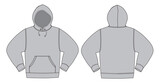 Fototapeta  - Illustration of hoodie (hooded sweatshirt) / Gray color