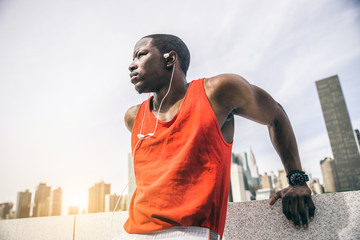 Wall Mural - Runner training outdoors