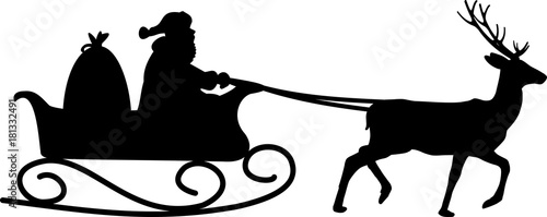 Weihnachtsmann auf Schlitten – kaufen Sie diese Vektorgrafik und finden