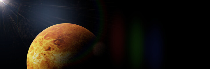 Wall Mural - planet Venus lit by the bright Sun