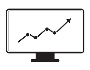 Wall Mural - marketing monitor icon on white background. marketing monitor sign. flat style. computer analysis sy