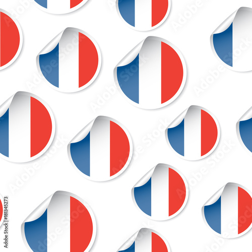 Dekoracja na wymiar  francja-flaga-naklejki-bezszwowe-tlo-wzor-piktogram-etykieta-koncepcja-biznesowa-wzor-symbol-flagi-francji