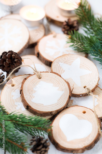 Christmas Celebration Concept Self Made Festive Decorations Made