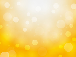 Abstract yellow bokeh circles and light on yellow background using for Christmas or Happy new year background, festive background with defocused light.