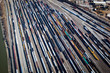 Aerial view of Rail yard in Cincinnati