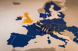 Fototapeta  - Padlock over EU map, GDPR, DSA or DMA  metaphor