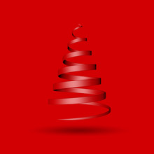 Christmas Ribbon Tree. 3D Rendering