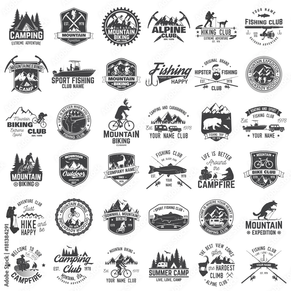 Set of extreme adventure badges. Concept for shirt or logo, print, stamp or tee. - obrazy, fototapety, plakaty 