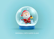 snow globe ball with santa claus merry christmas happy new year