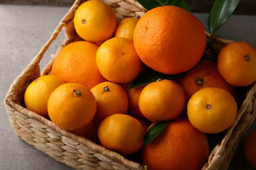 Wall Mural - Fresh oranges in box