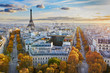 Aerial panoramic cityscape view of Paris, France