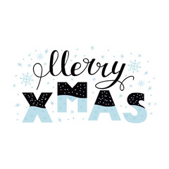 Wall Mural - Merry Christmas greeting card