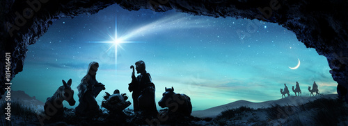 Fotomural Nativity Of Jesus - Scene With The Holy Family