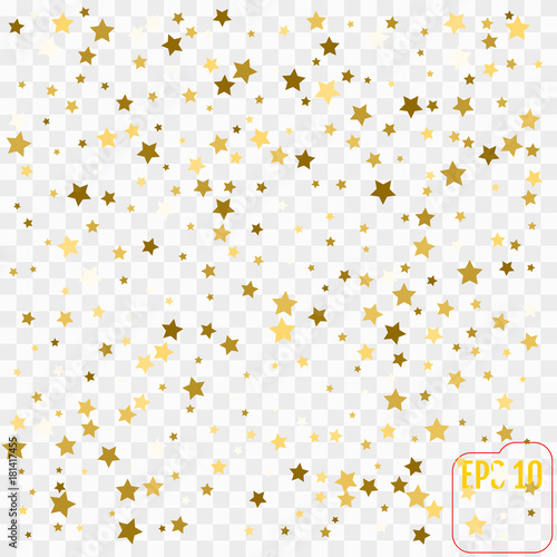 Vector Frame Of Gold Confetti Gold Stars On Transparent