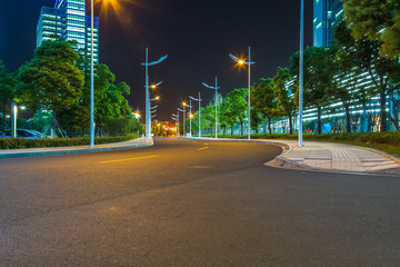 empty road in Shanghai town Square.