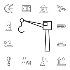 Wall Mural - Crane hook icon. Set of Logistic icons. Premium quality graphic design. Signs, outline symbols collection, simple thin line icon for websites, web design, mobile app, info graphics icon